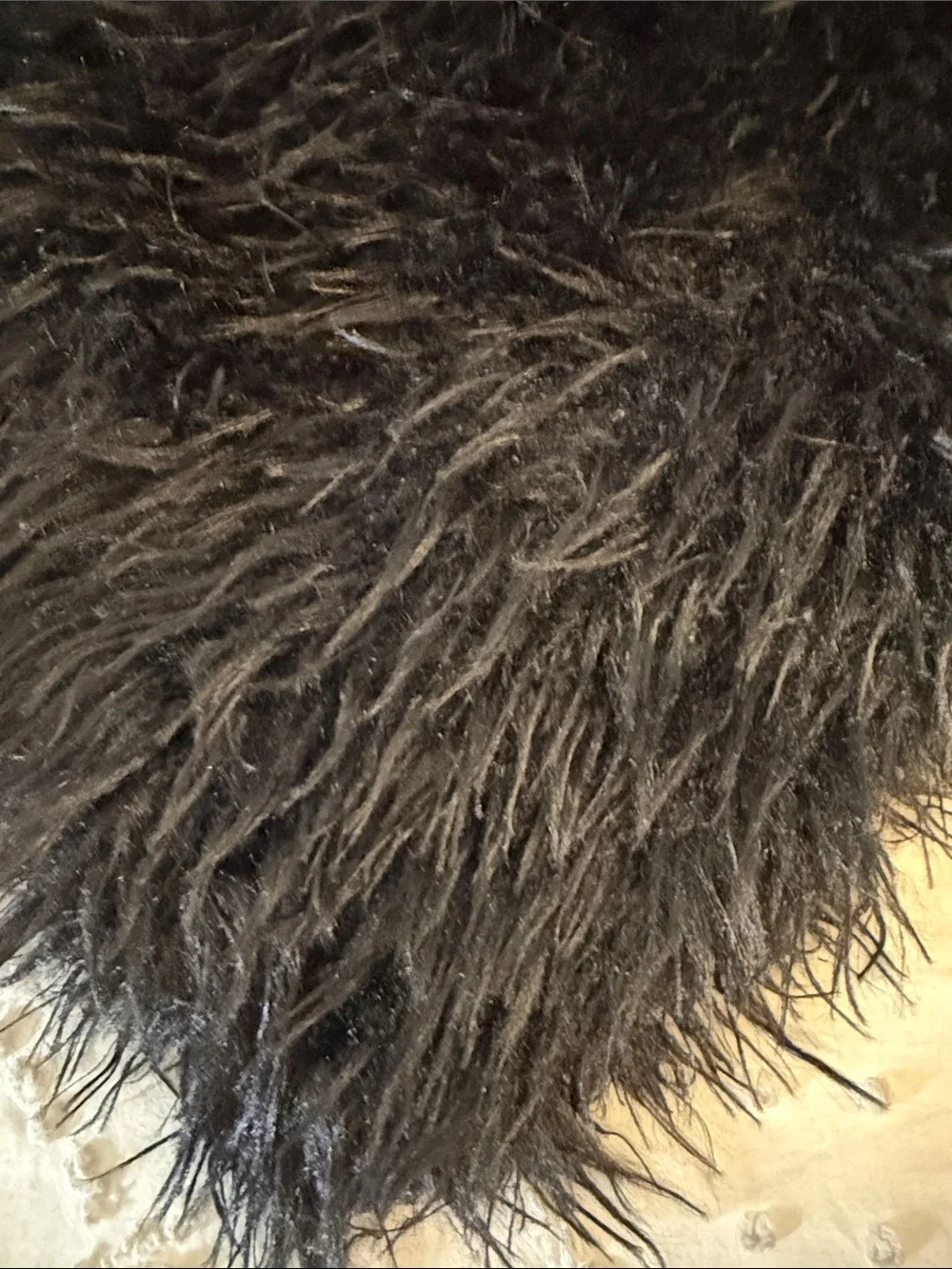 Black Faux Fur Decorative Throw Pillow Cover - Home Accents nwot